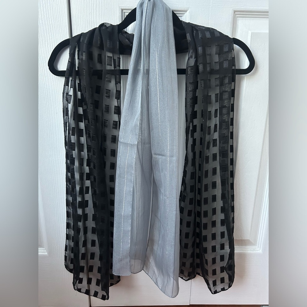 NWOT Two shimmer neck scarves